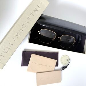 NIB Stella McCartney Gold Metal and Dark Tortoise Rim Optical Eyeglasses